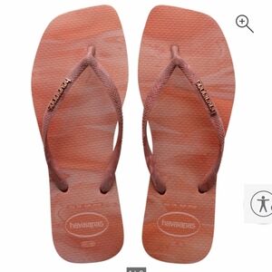 Havaianas Slim Square Trendy Flip Flop Pau Brasil Sz 9/10